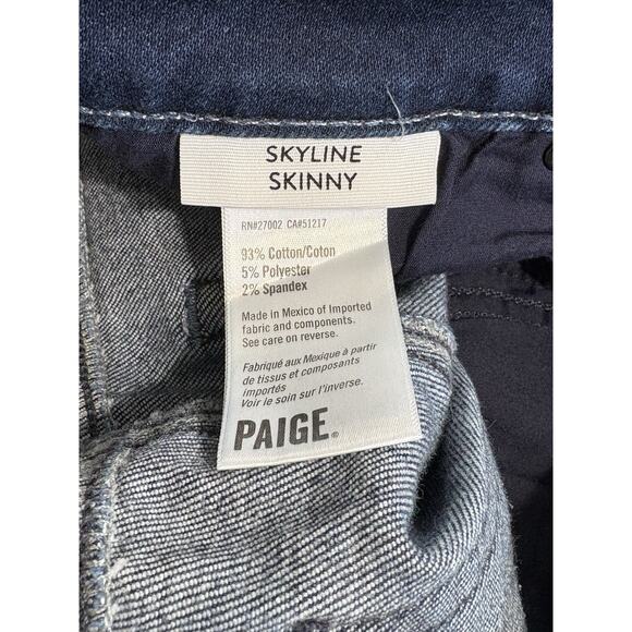 PAIGE Skyline Skinny Jeans Dark Wash Women's Size 32 - Picture 5 of 6